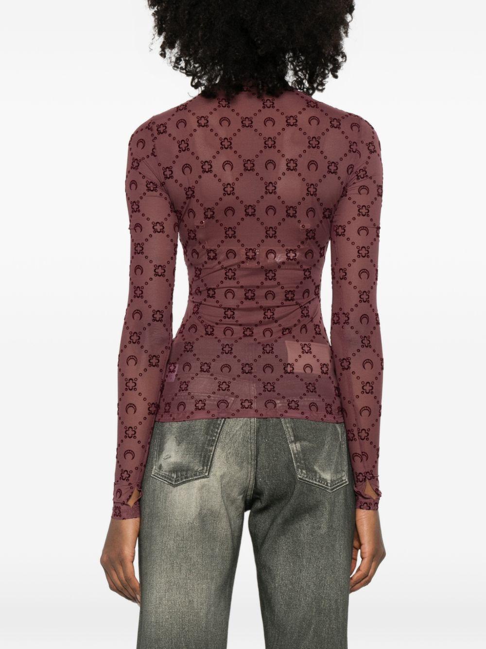 Product image of Mesh Flock LS Highneck Top