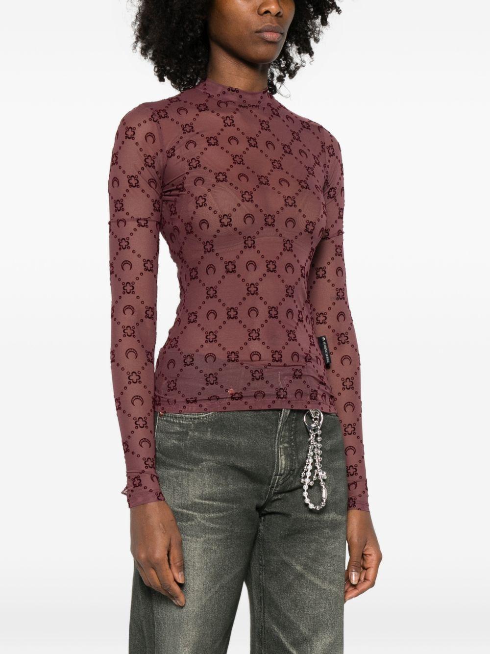 Product photo 2 for product Mesh Flock LS Highneck Top