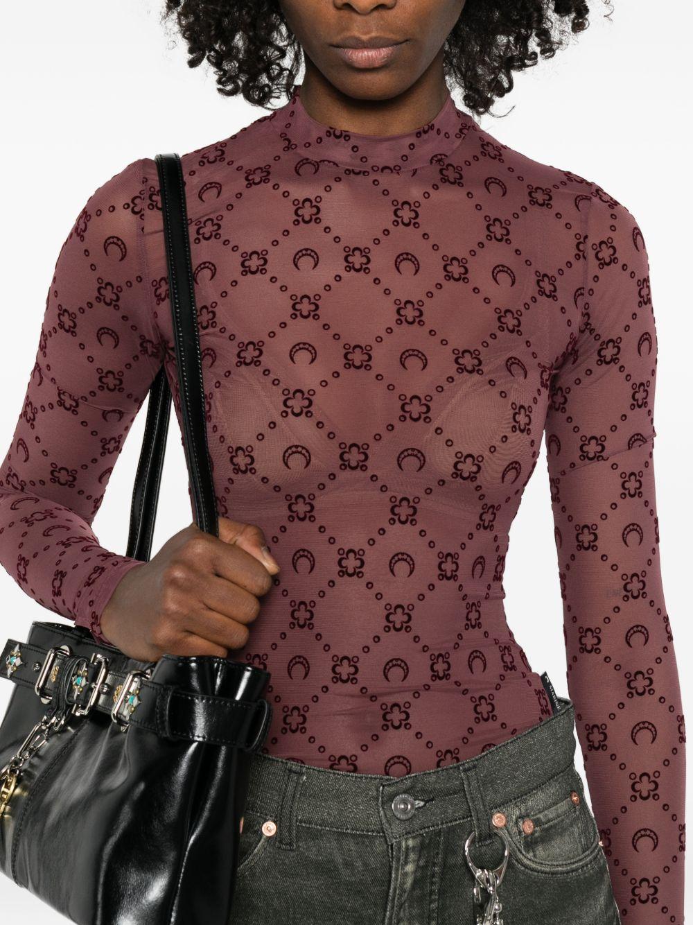 Product photo 4 for product Mesh Flock LS Highneck Top