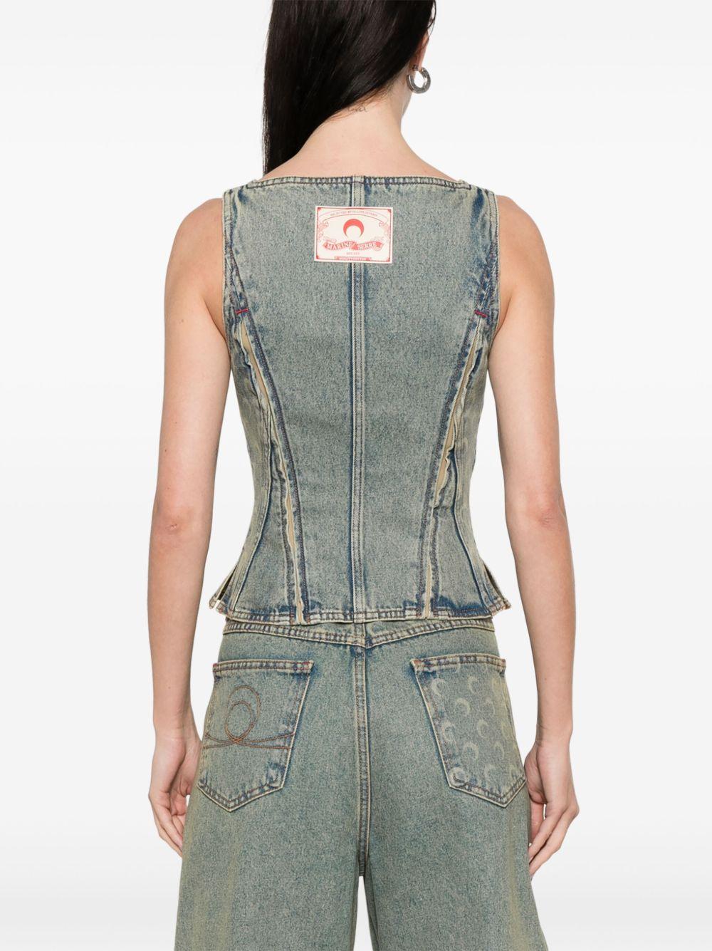 Product image of Moon Laser Denim Bustier Top