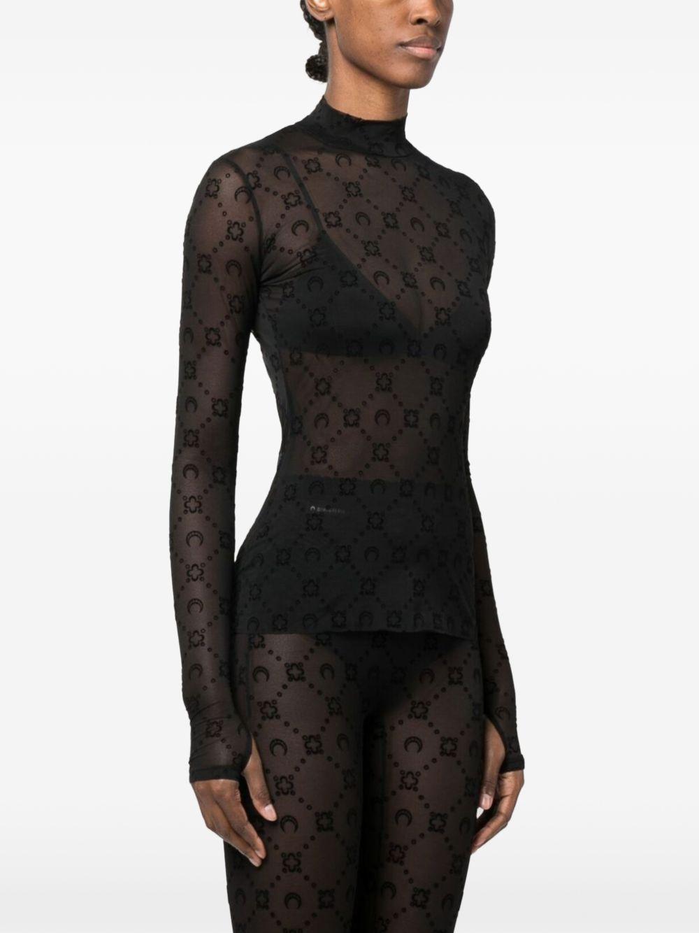 Product photo 2 for product Mesh Flock LS Highneck Top