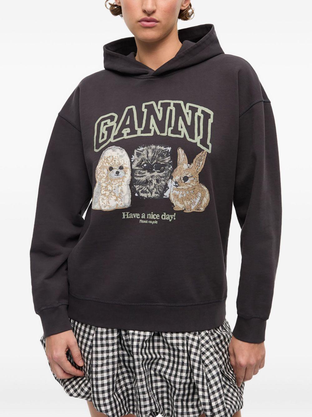 Product photo 3 for product Isoli Oversize Animals Crop Hoodie