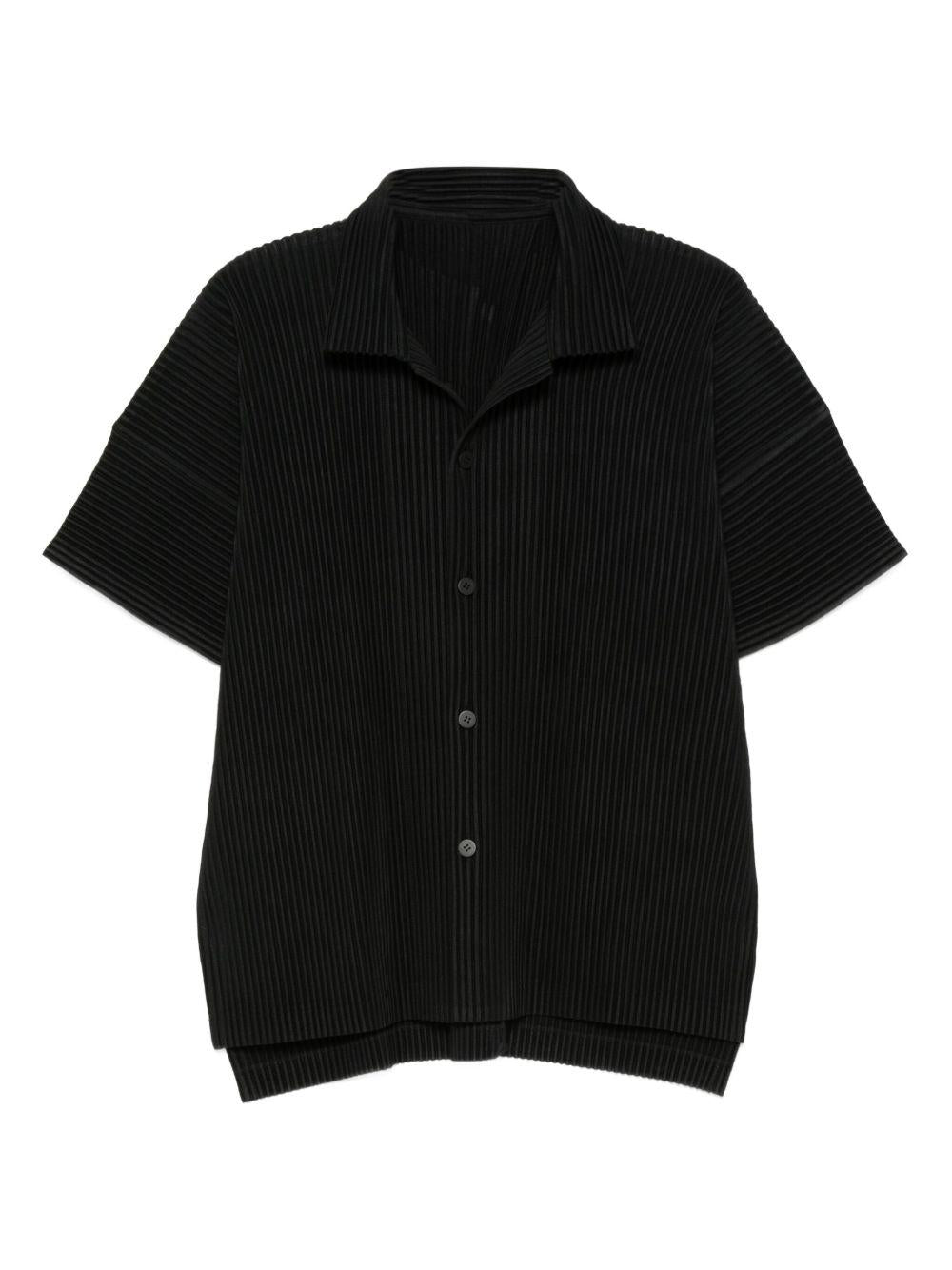 HOMME PLISSÉ ISSEY MIYAKE 半袖シャツ ブラック Homme Plissé Issey Miyake Monthly Colors July Shirt in Black