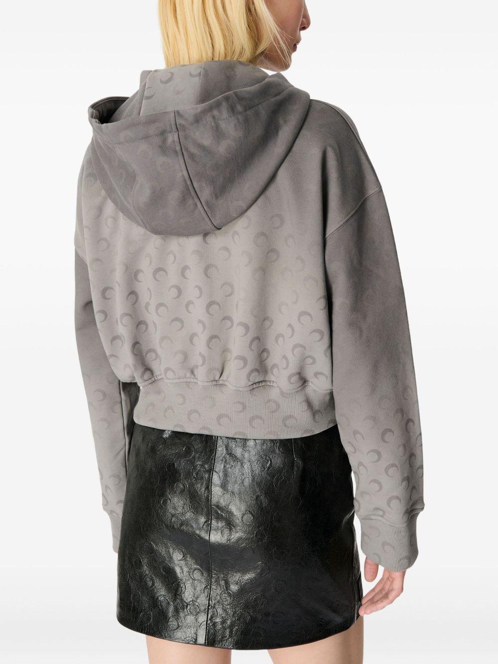 Product image of Moon Faded Crop Zipped Hoodie