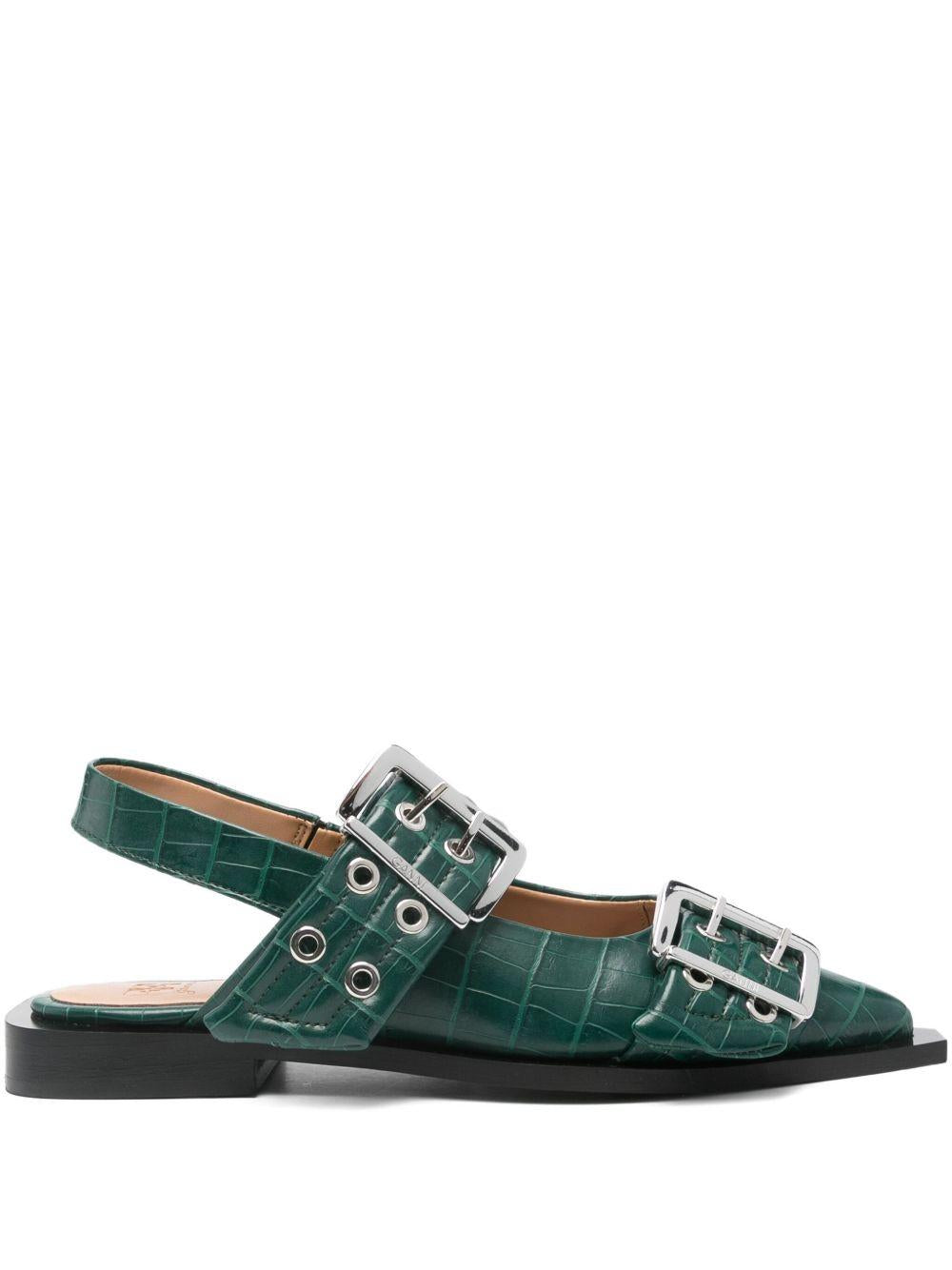 Product image of Feminine Croco Buckle Ballerina