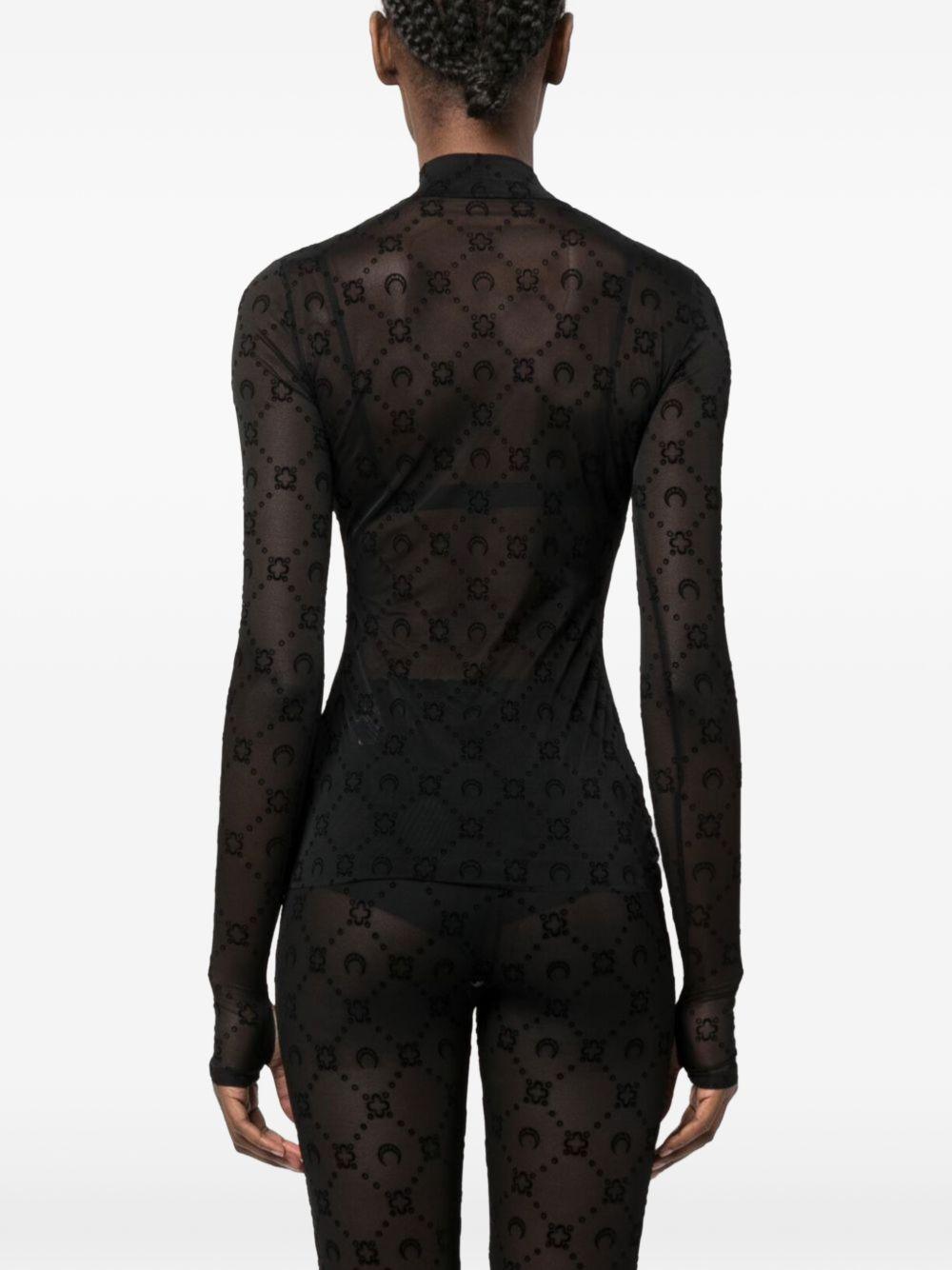 Product photo 4 for product Mesh Flock LS Highneck Top