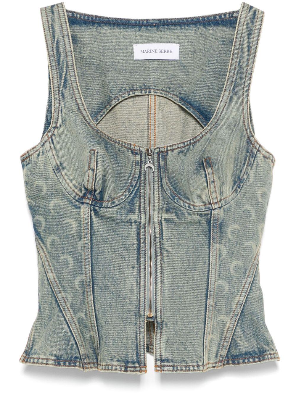 Product image of Moon Laser Denim Bustier Top