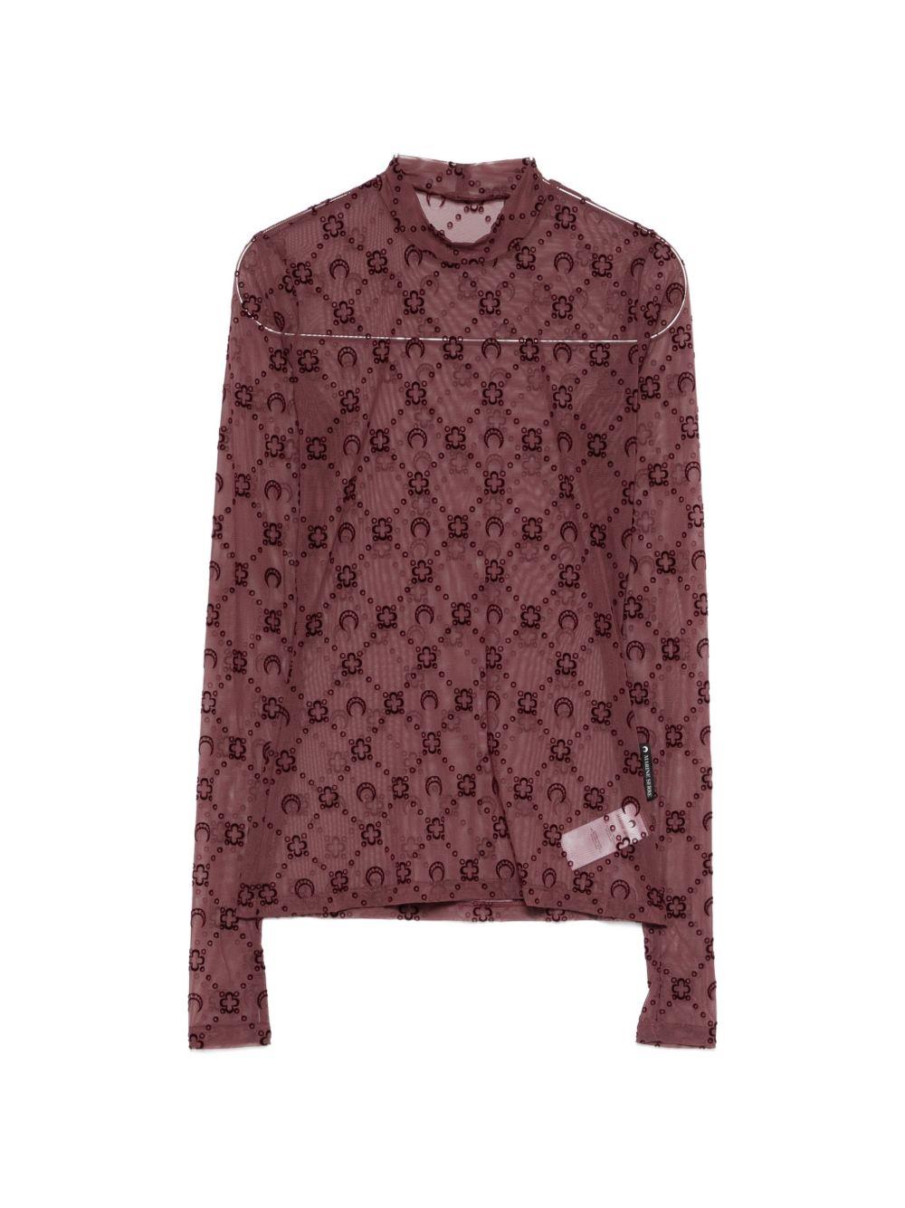 Product image of Mesh Flock LS Highneck Top