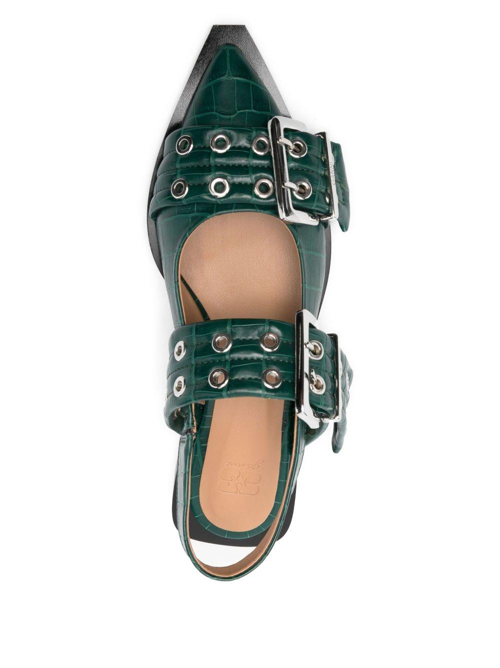 Product image of Feminine Croco Buckle Ballerina