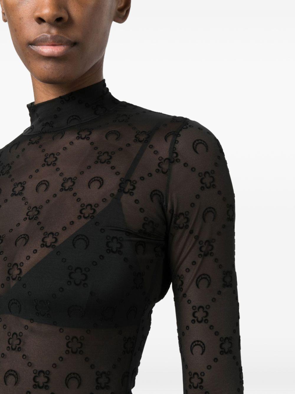 Product photo 3 for product Mesh Flock LS Highneck Top