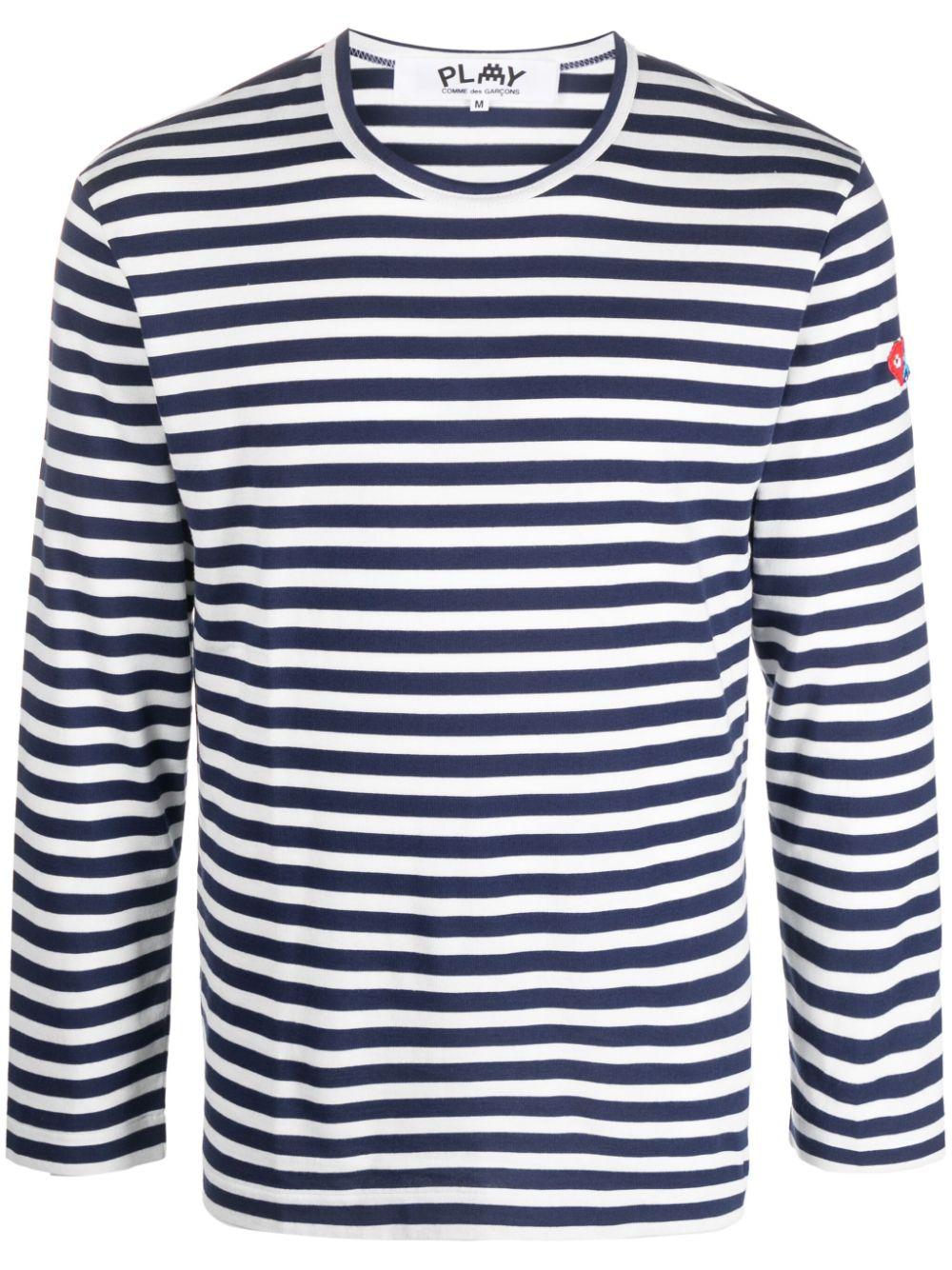 Product image of Double Side Heart Striped LS T-Shirt